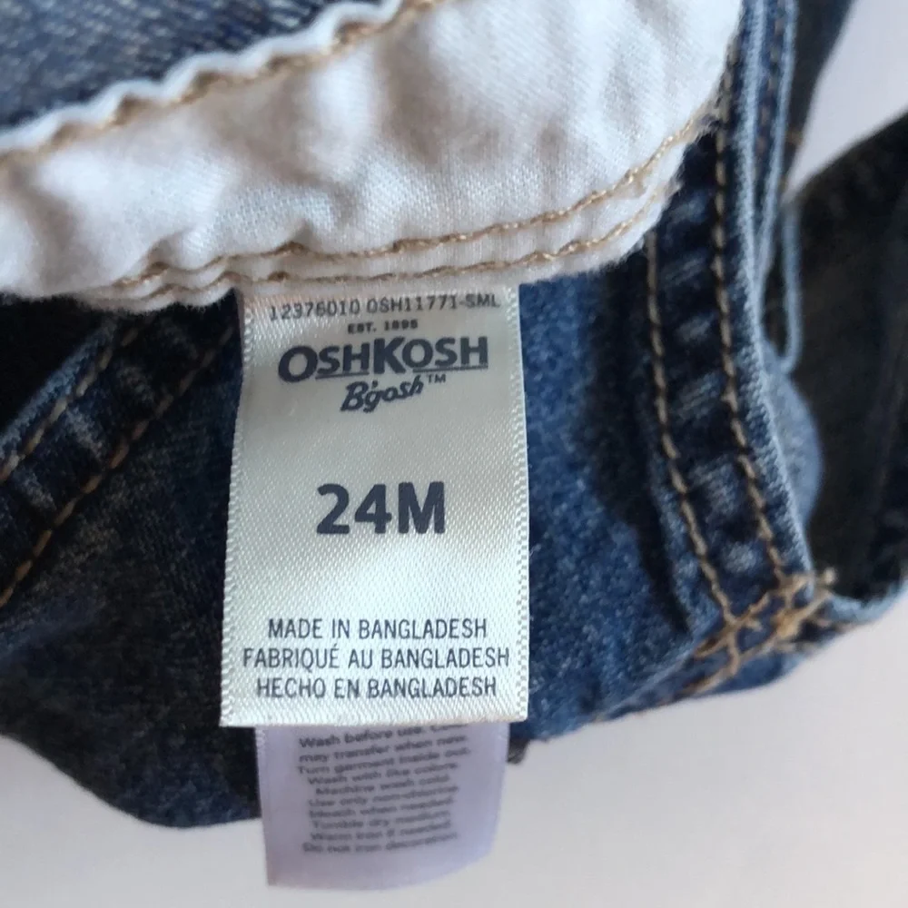 Oshkosh denim overalls 24 month With canvas straps
